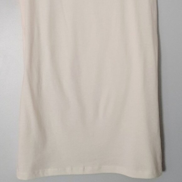 THREADLESS - NWOT 100% Cotton Scoop Neck Cap Sleeve T-Shirt Light Top Ivory Sz M - Picture 3 of 16